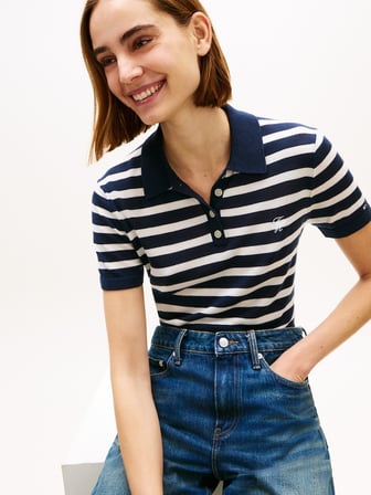 LIGHT LAYERING S/S POLO SWEATER Kadın Mavi Polo - WW0WW48503