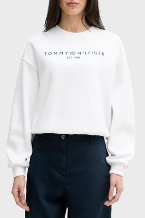 Tommy Hilfiger Regular Fit Pamuklu Bisiklet Yaka Sweat Kadın SWEAT WW0WW47831 YCF BEYAZ