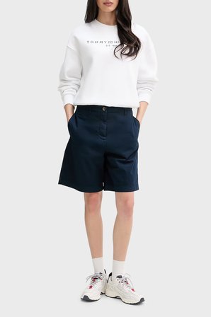 Tommy Hilfiger Regular Fit Pamuklu Bisiklet Yaka Sweat Kadın SWEAT WW0WW47831 YCF BEYAZ