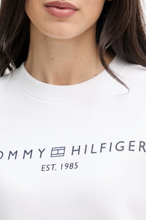 Tommy Hilfiger Regular Fit Pamuklu Bisiklet Yaka Sweat Kadın SWEAT WW0WW47831 YCF BEYAZ