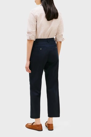Tommy Hilfiger Pamuklu Slim Fit Yüksek Bel Pantolon Bayan PANTOLON WW0WW49647 C1G LACİVERT