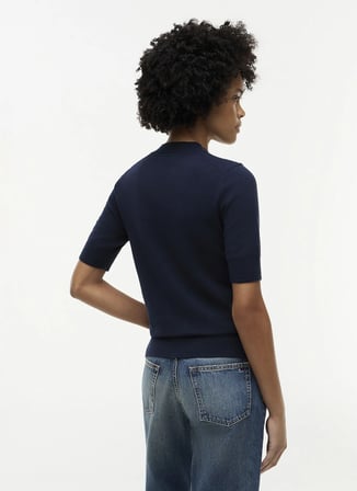 Tommy Hilfiger Lacivert Kadın Triko T-Shirt WW0WW49705C1G