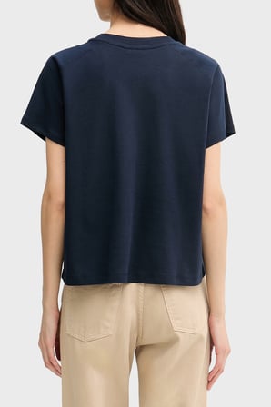 Tommy Hilfiger Pamuklu Logolu Regular Fit Bisiklet Yaka T Shirt Bayan T SHİRT WW0WW50787 C1G LACİVERT