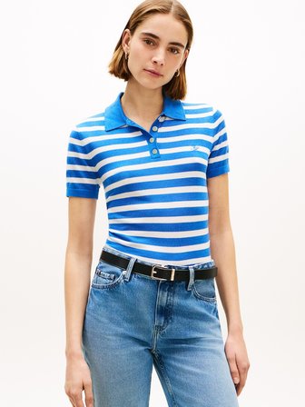 LIGHT LAYERING S/S POLO SWEATER Kadın Mavi Polo - WW0WW48503