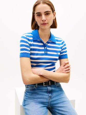 LIGHT LAYERING S/S POLO SWEATER Kadın Mavi Polo - WW0WW48503