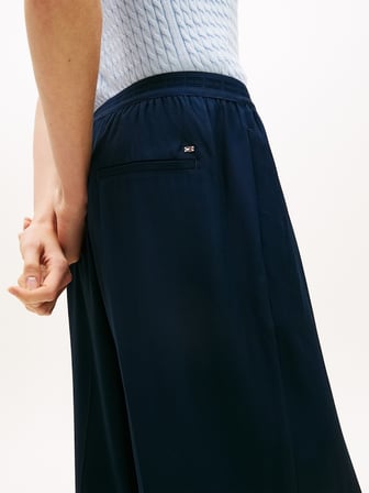 VISCOSE TWILL PULL ON LOOSE STR Kadın Mavi Pantolon - WW0WW48996