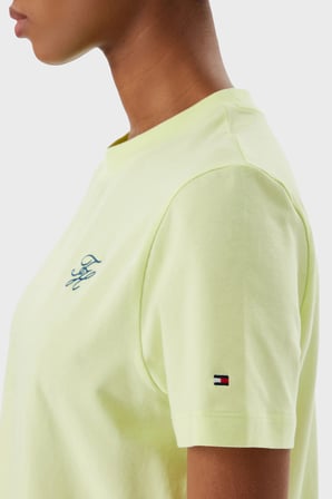 Tommy Hilfiger Pamuklu Logolu Regular Fit Bisiklet Yaka T Shirt Bayan T SHİRT WW0WW48699 ZJE SARI