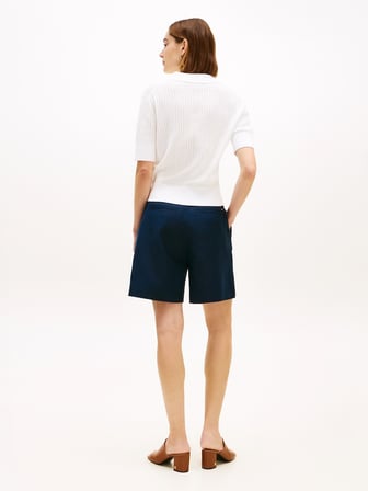 POINTELLE S/S POLO SWEATER Kadın Beyaz Polo - WW0WW49362