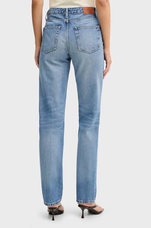 Tommy Hilfiger Pamuklu Straight Fit Orta Bel Jeans Bayan KOT PANTOLON WW0WW48569 1A7 MAVİ