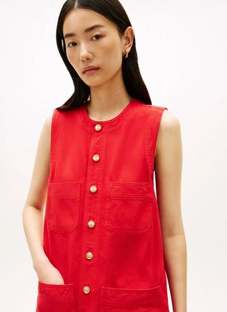 Tommy Hilfiger Kırmızı Kadın Elbise DNM CLR SL MINI DRESS