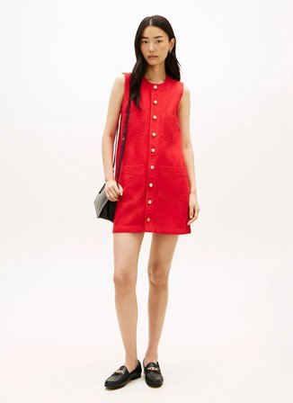 Tommy Hilfiger Kırmızı Kadın Elbise DNM CLR SL MINI DRESS