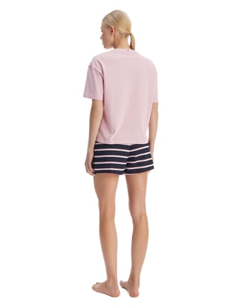 Tommy Hilfiger Kadın Pembe Desenli Şortlu Pijama Takımı UW0UW05760