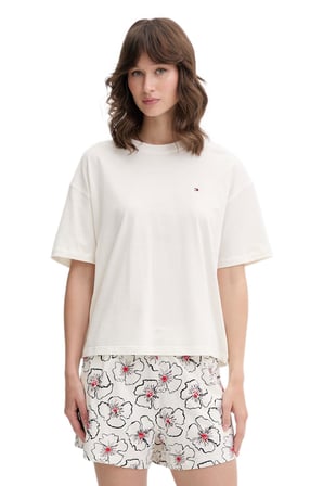 Tommy Hilfiger Kadın Bej Desenli Şortlu Pijama Takımı UW0UW05760