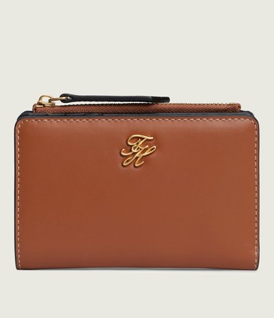 TH SCRIPT LEATHER BIFOLD Kadın Kahverengi Cüzdan - AW0AW18490