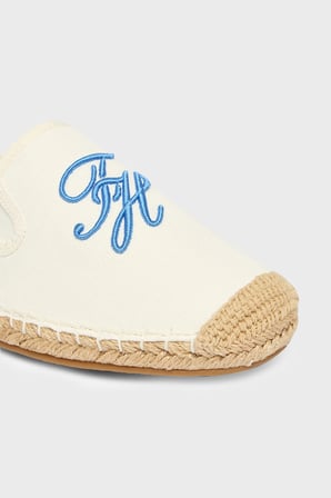 Tommy Hilfiger Logolu Nakış İşlemeli Kanvas Espadril Ayakkabı Bayan AYAKKABI FW0FW09240 YBL BEYAZ