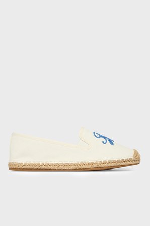 Tommy Hilfiger Logolu Nakış İşlemeli Kanvas Espadril Ayakkabı Bayan AYAKKABI FW0FW09240 YBL BEYAZ