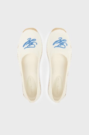 Tommy Hilfiger Logolu Nakış İşlemeli Kanvas Espadril Ayakkabı Bayan AYAKKABI FW0FW09240 YBL BEYAZ