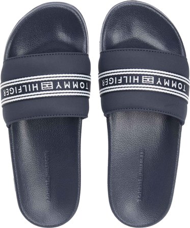 TOMMY HILFIGER Kadın Marka Logolu Günlük Kullanıma Uygun Mavi Terlik FW0FW09359 DW6