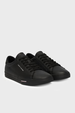 Tommy Hilfiger Logolu Deri Karışımlı Sneaker Ayakkabı Erkek AYAKKABI FM0FM05814 BDS SİYAH