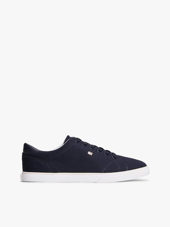 Tommy Hilfiger TH Düşük Profilli Vulkanize Kanvas Kadın Mavi Sneaker FW0FW09102DW6