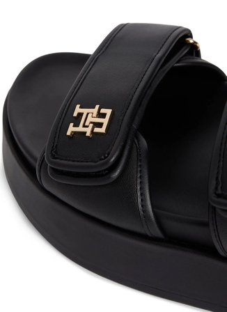 Tommy Hilfiger Siyah Kadın Deri Sandalet FW0FW09119BDS