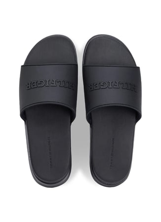 Tommy Hilfiger Siyah Erkek Plaj Terliği DUAL DENSITY HILFIGER POOL SLIDE