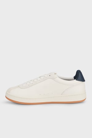 Tommy Hilfiger % 100 Deri Logolu Sneaker Ayakkabı Erkek AYAKKABI EM0EM01687 0K8 BEYAZ