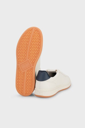 Tommy Hilfiger % 100 Deri Logolu Sneaker Ayakkabı Erkek AYAKKABI EM0EM01687 0K8 BEYAZ