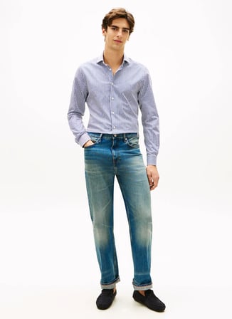 Tommy Hilfiger %100 İnek Süet Lacivert Erkek Loafer CORE HILFIEGR SUEDE DRIVER
