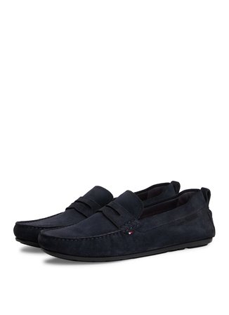 Tommy Hilfiger %100 İnek Süet Lacivert Erkek Loafer CORE HILFIEGR SUEDE DRIVER