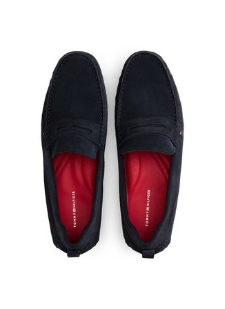Tommy Hilfiger %100 İnek Süet Lacivert Erkek Loafer CORE HILFIEGR SUEDE DRIVER