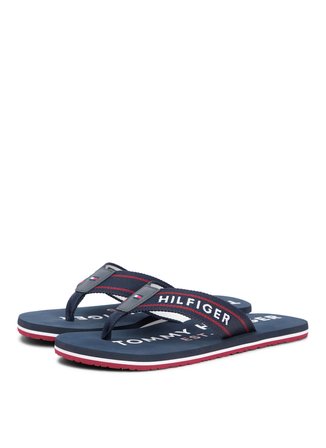 Tommy Hilfiger Lacivert Erkek Plaj Terliği SPORTY HILFIGER BEACH SANDAL