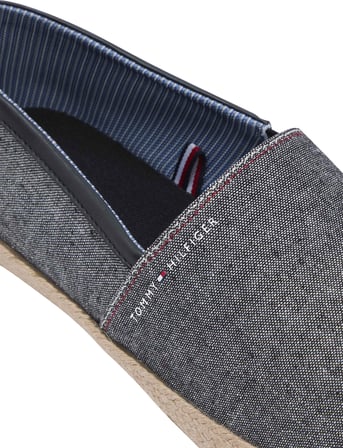 TOMMY HILFIGER Erkek Marka Logolu Günlük Kullanıma Uygun Siyah Espadril FM0FM05793 BDS