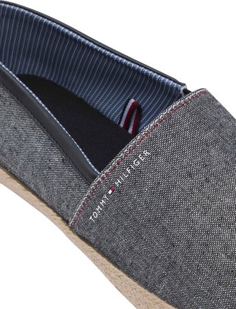 TOMMY HILFIGER Erkek Marka Logolu Günlük Kullanıma Uygun Siyah Espadril FM0FM05793 BDS