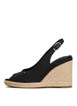 Tommy Hilfiger Tommy Hilfiger %100 Hemp %100 Hemp Siyah Kadın Siyah Kadın Dolgu Topuk Ayakkabı FW0FW09343BDS Dolgu Topuk Ayakkabı
