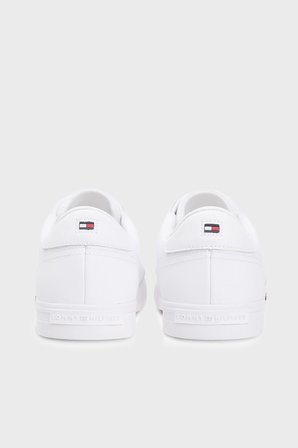 Tommy Hilfiger Logolu Deri Sneaker Ayakkabı Erkek AYAKKABI FM0FM05814 YBS BEYAZ