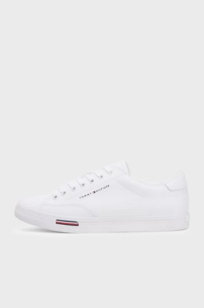 Tommy Hilfiger Logolu Deri Sneaker Ayakkabı Erkek AYAKKABI FM0FM05814 YBS BEYAZ
