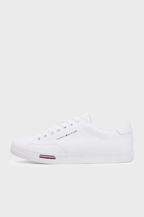 Tommy Hilfiger Logolu Deri Sneaker Ayakkabı Erkek AYAKKABI FM0FM05814 YBS BEYAZ