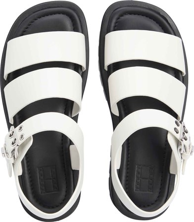 TOMMY HILFIGER Kadın Marka Logolu Şık Görünümlü Rahat Tabanlı Günlük Kullanıma Uygun Beyaz Sandalet EN0EN02944 YBI