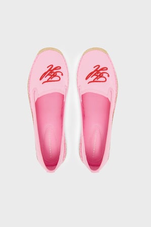 Tommy Hilfiger Logolu Nakış İşlemeli Kanvas Espadril Ayakkabı Bayan AYAKKABI FW0FW09240 TOR PEMBE