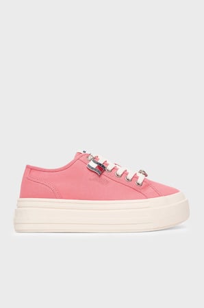 Tommy Jeans Kanvas Platformlu Süslemeli Sneaker Ayakkabı Bayan AYAKKABI EN0EN02959 TI5 PEMBE
