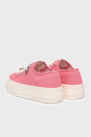 Tommy Jeans Kanvas Platformlu Süslemeli Sneaker Ayakkabı Bayan AYAKKABI EN0EN02959 TI5 PEMBE