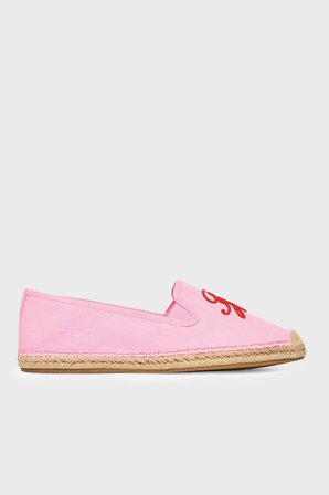 Tommy Hilfiger Logolu Nakış İşlemeli Kanvas Espadril Ayakkabı Bayan AYAKKABI FW0FW09240 TOR PEMBE