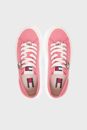 Tommy Jeans Kanvas Platformlu Süslemeli Sneaker Ayakkabı Bayan AYAKKABI EN0EN02959 TI5 PEMBE