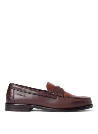 Tommy Hilfiger Kahve Erkek Deri Klasik Ayakkabı HILFIGER PENNY CRUST LTH LOAFER