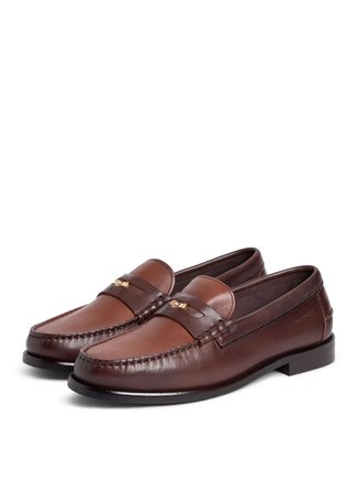 Tommy Hilfiger Kahve Erkek Deri Klasik Ayakkabı HILFIGER PENNY CRUST LTH LOAFER