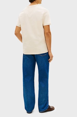 Tommy Hilfiger Pamuklu Regular Fit Bisiklet Yaka T Shirt Erkek T SHİRT MW0MW42385 ACJ BEJ