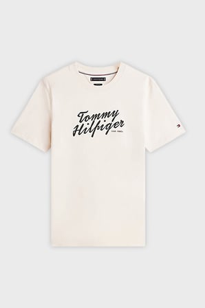 Tommy Hilfiger Pamuklu Regular Fit Bisiklet Yaka T Shirt Erkek T SHİRT MW0MW42385 ACJ BEJ