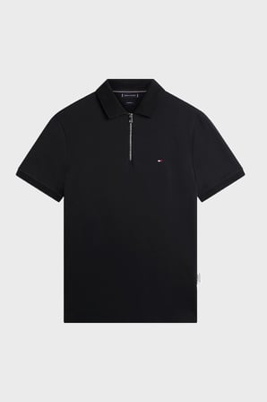 Tommy Hilfiger Pamuklu Regular Fit Yarım Fermuarlı Polo Yaka T Shirt Erkek POLO YAKA T SHİRT MW0MW42762 BDS SİYAH
