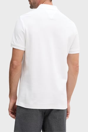 Tommy Hilfiger Logolu % 100 Pamuk Düğmeli Polo Yaka T Shirt Erkek POLO YAKA T SHİRT MW0MW43046 YBR BEYAZ